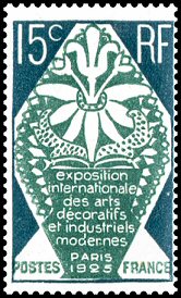 stamp from the exhibition of decorative arts